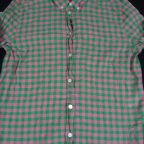 J.CREW GREEN & PINK CHECKERS - MEDIUM WOMENS BUTTON UP L189 - Picture 3 of 7